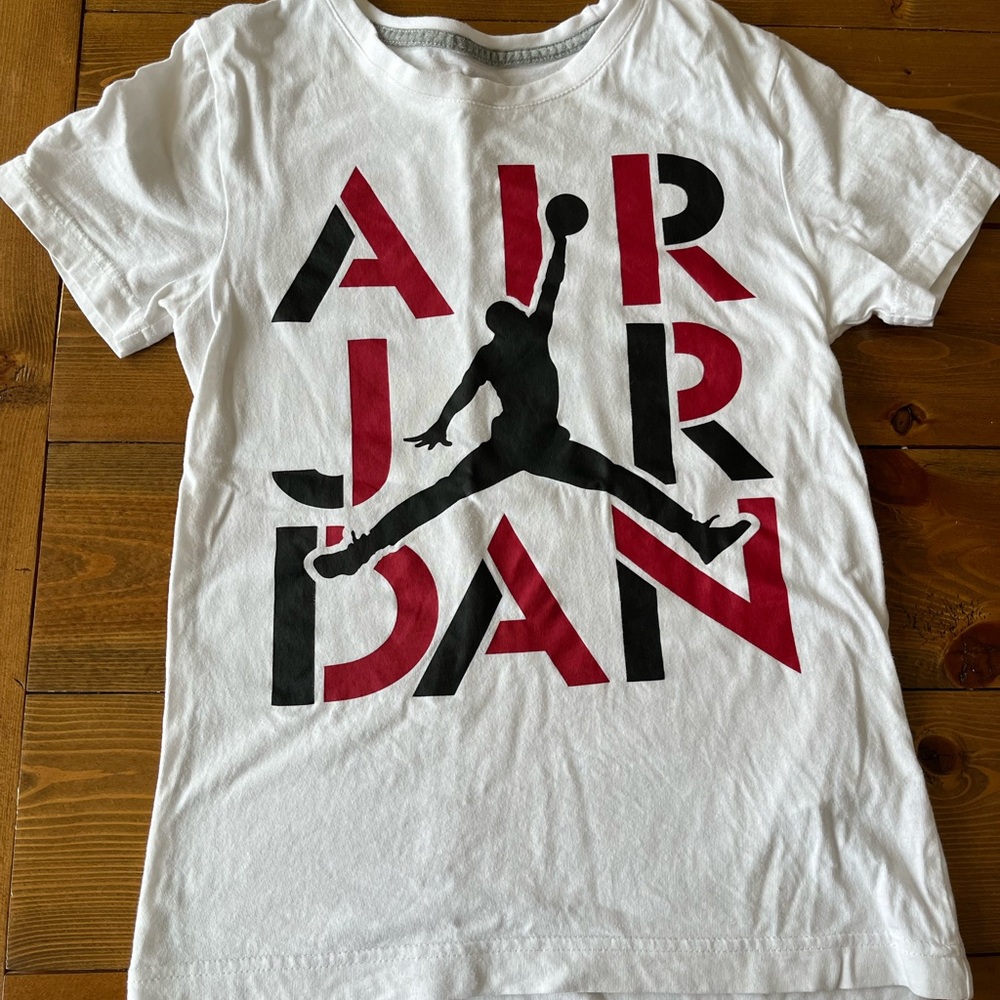 Jordan Kids White and Red Graphic T-Shirt